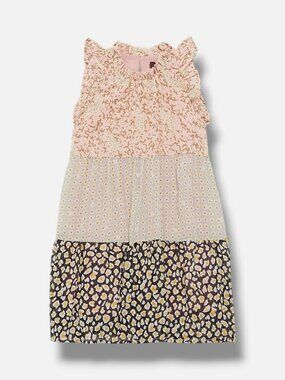 Imoga Little Girls' Beige Tilly Mixed Media Dress Size 2
